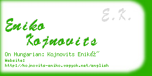 eniko kojnovits business card